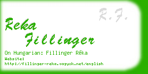 reka fillinger business card